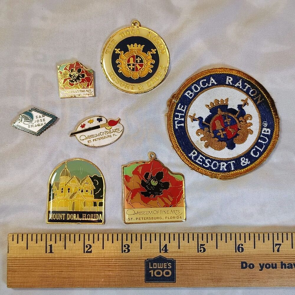 Vtg 90s PINNACLE DESIGNS Enamel Pin Pendant Patch Salesman Samples Florida